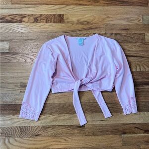 Pink cropped wrap top